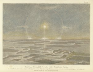 Polarnatten, 24. november 1893, vandfarveskitse (farve litho)