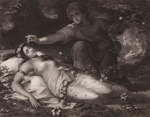 Shakespeare: En skærsommernatsdrøm (gravering) af Friedrich Schwoerer