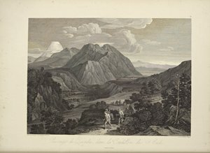 Passage af Quindiu, i Cordillera i Andesbjergene, tegnet af Koch, illustration fra 