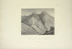 Udsigt over Silla de Caracas, tegnet af Marchais, graveret af Bouquet, illustration fra 