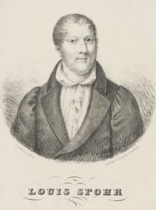 Portræt af Louis Spohr 1784-1859, ca. 1830-1840. af Friedrich August Fricke