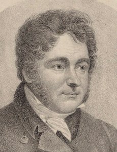 Portræt af komponisten Johann Bernhard Logier 1777-1846. af Friedrich August Fricke