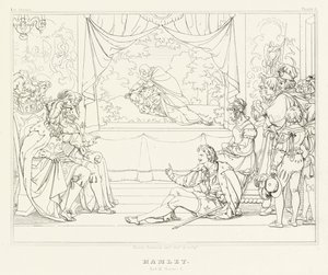 Hamlet, akt III, scene 2 (gravering) af Friedrich August Moritz Retzsch