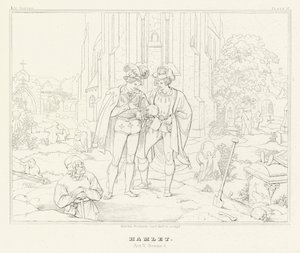 Hamlet, Akt V, Scene 1 (gravering) af Friedrich August Moritz Retzsch