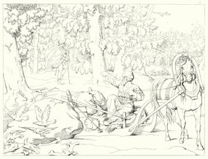 Illustration til Schillers Lied von der Glocke eller The Song Of The Bell (gravering) af Friedrich August Moritz Retzsch