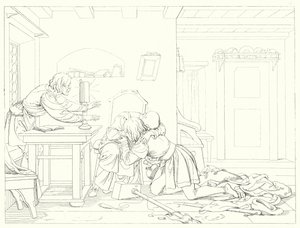 Illustration til Schillers Lied von der Glocke eller The Song Of The Bell (gravering) af Friedrich August Moritz Retzsch