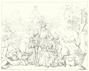 Illustration til Schillers Lied von der Glocke eller The Song Of The Bell (gravering) af Friedrich August Moritz Retzsch