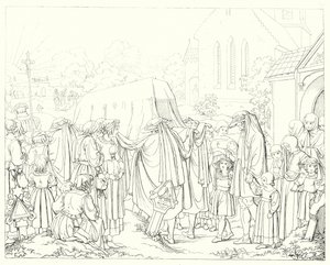 Illustration til Schillers Lied von der Glocke eller The Song Of The Bell (gravering) af Friedrich August Moritz Retzsch