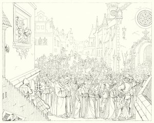 Illustration til Schillers Lied von der Glocke eller The Song Of The Bell (gravering) af Friedrich August Moritz Retzsch
