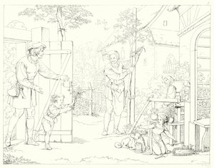 Illustration til Schillers Lied von der Glocke eller The Song Of The Bell (gravering) af Friedrich August Moritz Retzsch