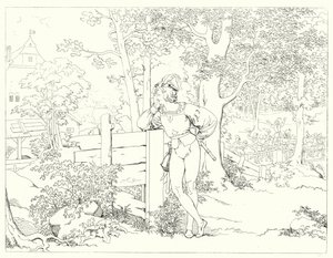 Illustration til Schillers Lied von der Glocke eller The Song Of The Bell (gravering) af Friedrich August Moritz Retzsch