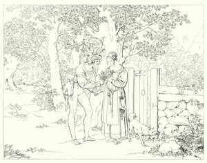 Illustration til Schillers Lied von der Glocke eller The Song Of The Bell (gravering) af Friedrich August Moritz Retzsch