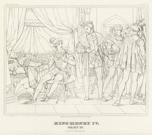 Kong Henrik IV, del II, akt IV, scene 4 (gravering) af Friedrich August Moritz Retzsch