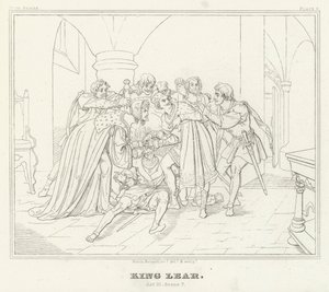 King Lear, Akt III, Scene 7 (gravering) af Friedrich August Moritz Retzsch