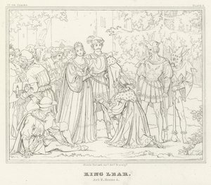 King Lear, 2. akt, scene 4 (gravering) af Friedrich August Moritz Retzsch