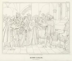 King Lear, Akt I, Scene 1 (gravering) af Friedrich August Moritz Retzsch