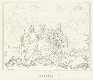 Macbeth, akt IV, scene 1 (gravering) af Friedrich August Moritz Retzsch
