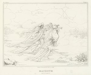 Macbeth, Akt I, Scene 1 (gravering) af Friedrich August Moritz Retzsch