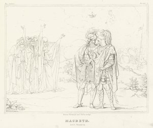 Macbeth, Akt I, Scene 3 (gravering) af Friedrich August Moritz Retzsch
