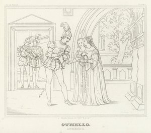 Othello, akt III, scene 3 (gravering) af Friedrich August Moritz Retzsch
