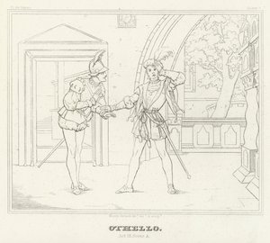 Othello, 3. akt, scene 3 (gravering) af Friedrich August Moritz Retzsch