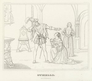 Othello, akt IV, Scene 2 (gravering) af Friedrich August Moritz Retzsch