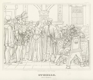 Othello, 1. akt, scene 3 (gravering) af Friedrich August Moritz Retzsch