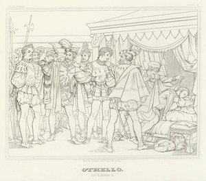 Othello, 5. akt, scene 2 (gravering) af Friedrich August Moritz Retzsch