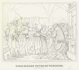 The Merry Wives of Windsor, akt IV, Scene 2 (gravering) af Friedrich August Moritz Retzsch