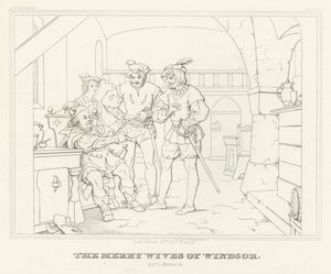 The Merry Wives of Windsor, Act I, Scene 3 (gravering) af Friedrich August Moritz Retzsch