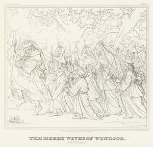 The Merry Wives of Windsor, Akt V, Scene 3 (gravering) af Friedrich August Moritz Retzsch