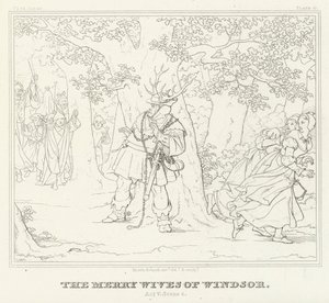 The Merry Wives of Windsor, Akt V, Scene 4 (gravering) af Friedrich August Moritz Retzsch