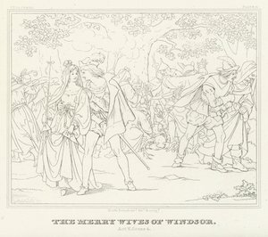 The Merry Wives of Windsor, Akt V, Scene 4 (gravering) af Friedrich August Moritz Retzsch