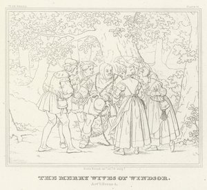 The Merry Wives of Windsor, Akt V, Scene 4 (gravering) af Friedrich August Moritz Retzsch
