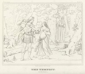 Stormen, akt III, scene 1 (gravering) af Friedrich August Moritz Retzsch