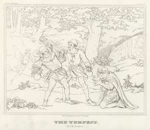 Stormen, akt III, scene 2 (gravering) af Friedrich August Moritz Retzsch