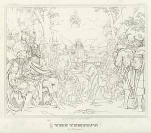 Stormen, akt III, scene 3 (gravering) af Friedrich August Moritz Retzsch