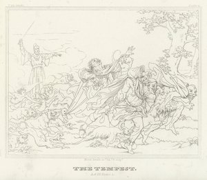 Stormen, akt IV, Scene 1 (gravering) af Friedrich August Moritz Retzsch