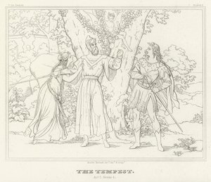 Stormen, Akt I, Scene 2 (gravering) af Friedrich August Moritz Retzsch