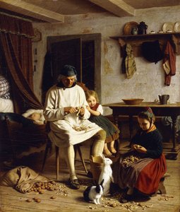 Familiearbejde, 1859 af Friedrich Edouard Meyerheim