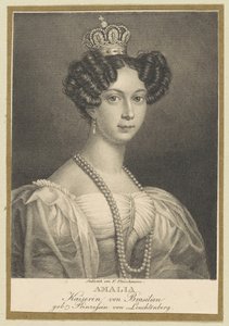 Amélie af Leuchtenberg 1812-1873, kejserinde af Brasilien, 1830. af Friedrich Fleischmann