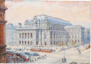 Udsigt over Wiener Statsopera. af Friedrich Frank
