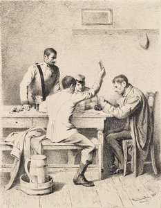 Soldater i at spille kortet af Friedrich Friedländer Ritter von Malheim