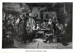 Rekruttering til den schlesiske hær, 1882 af Friedrich Hiddemann
