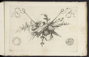 Festival med blomster, bladeren og vruchten En anden ny feston af blomster og frugter (serietitel) af Friedrich Jacob Morisson