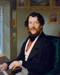 Portræt af en herre foran klaveret af Friedrich Johann Gottlieb Lieder