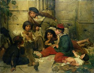 Børn af gaderne i Paris, 1852 af Friedrich Karl Hausmann