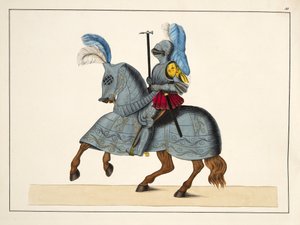Ridder og hest i rustning, plade fra 