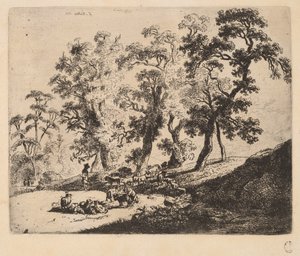 Landskab med hyrder af Friedrich Müller