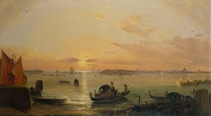 Venedig set fra Lido (olie)